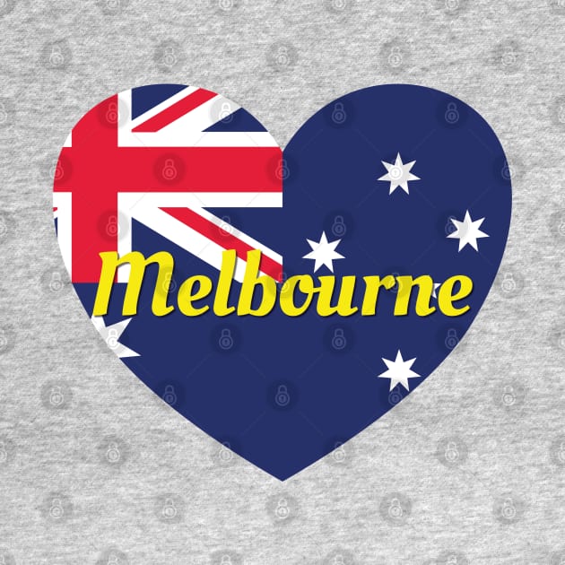 Melbourne Australia Australian Flag Heart by DPattonPD